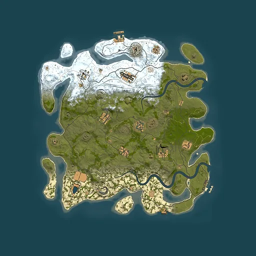 Rust map seed 1337, 4000x4000m top-down preview