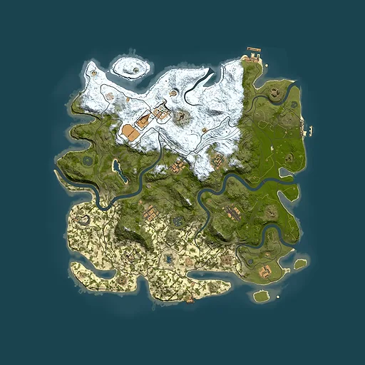 Rust map seed 0, 4250x4250m top-down preview
