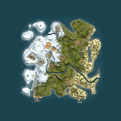 Rust map seed 0, 3500x3500m top-down preview