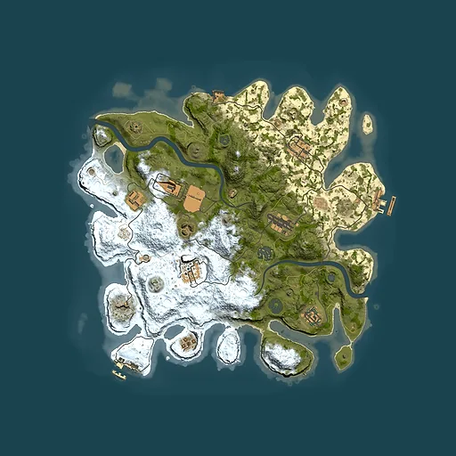 Rust map seed 0, 3500x3500m top-down preview