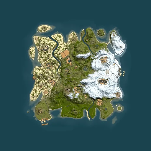 Rust map seed 0, 3500x3500m top-down preview