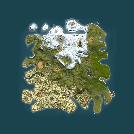 Rust map seed 0, 4000x4000m top-down preview