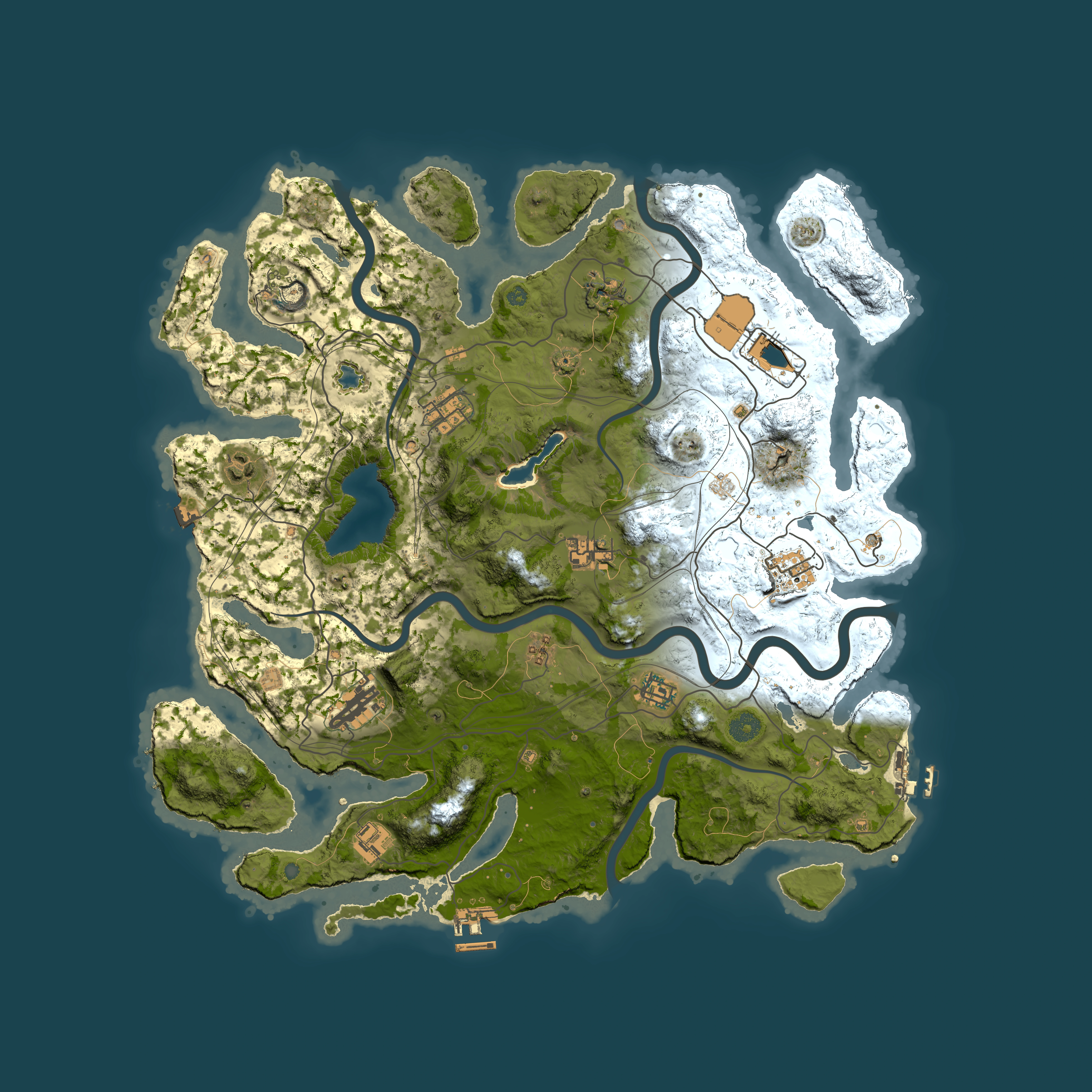 Full top-down render of Rust map seed 2388, 4250x4250m