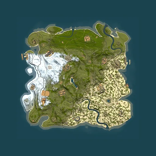 Rust map seed 1337, 4000x4000m top-down preview