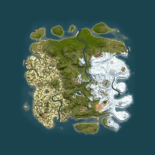 Rust map seed 0, 4250x4250m top-down preview
