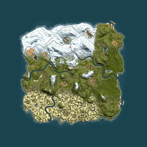 Rust map seed 1337, 4000x4000m top-down preview