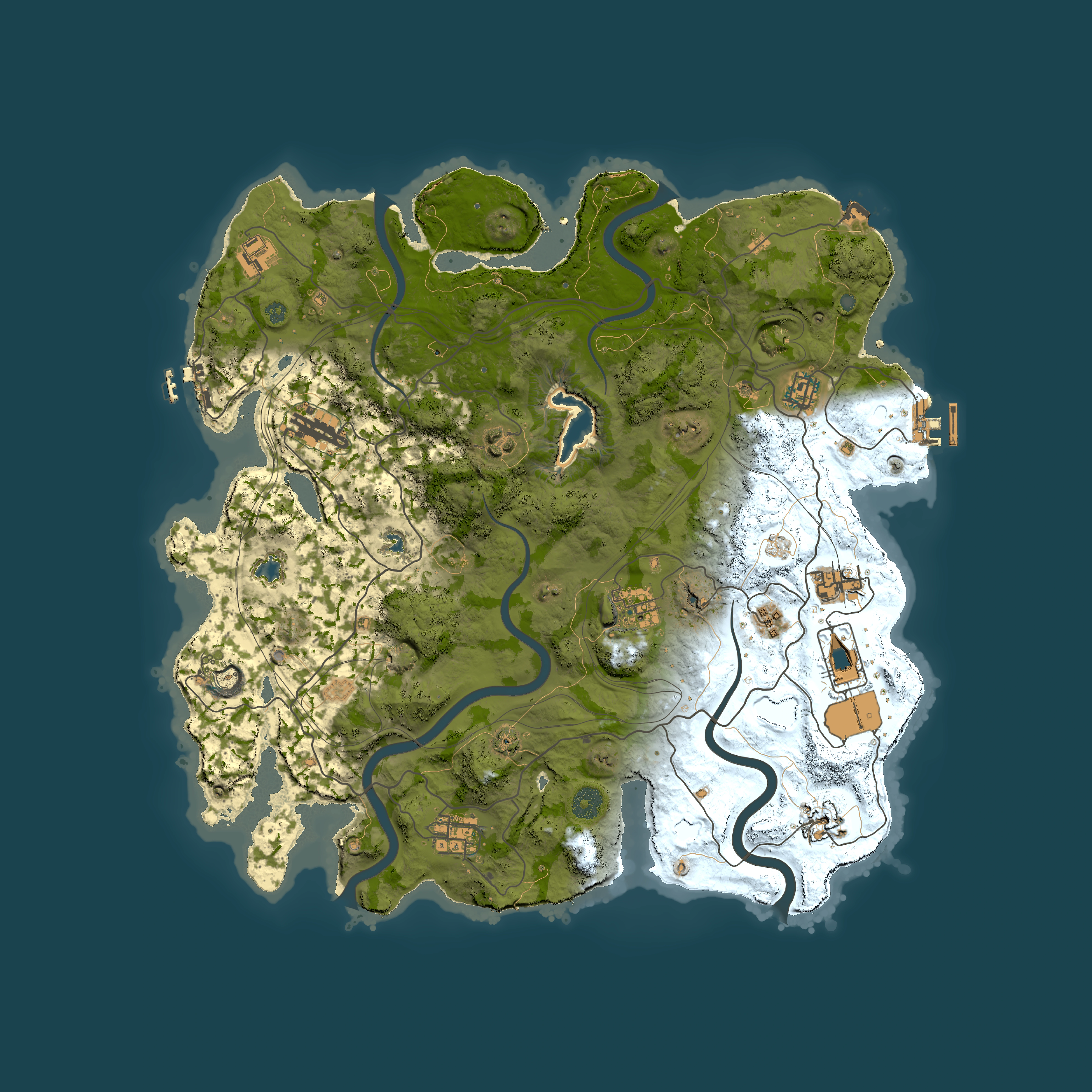Full top-down render of Rust map seed 1078058165, 4000x4000m