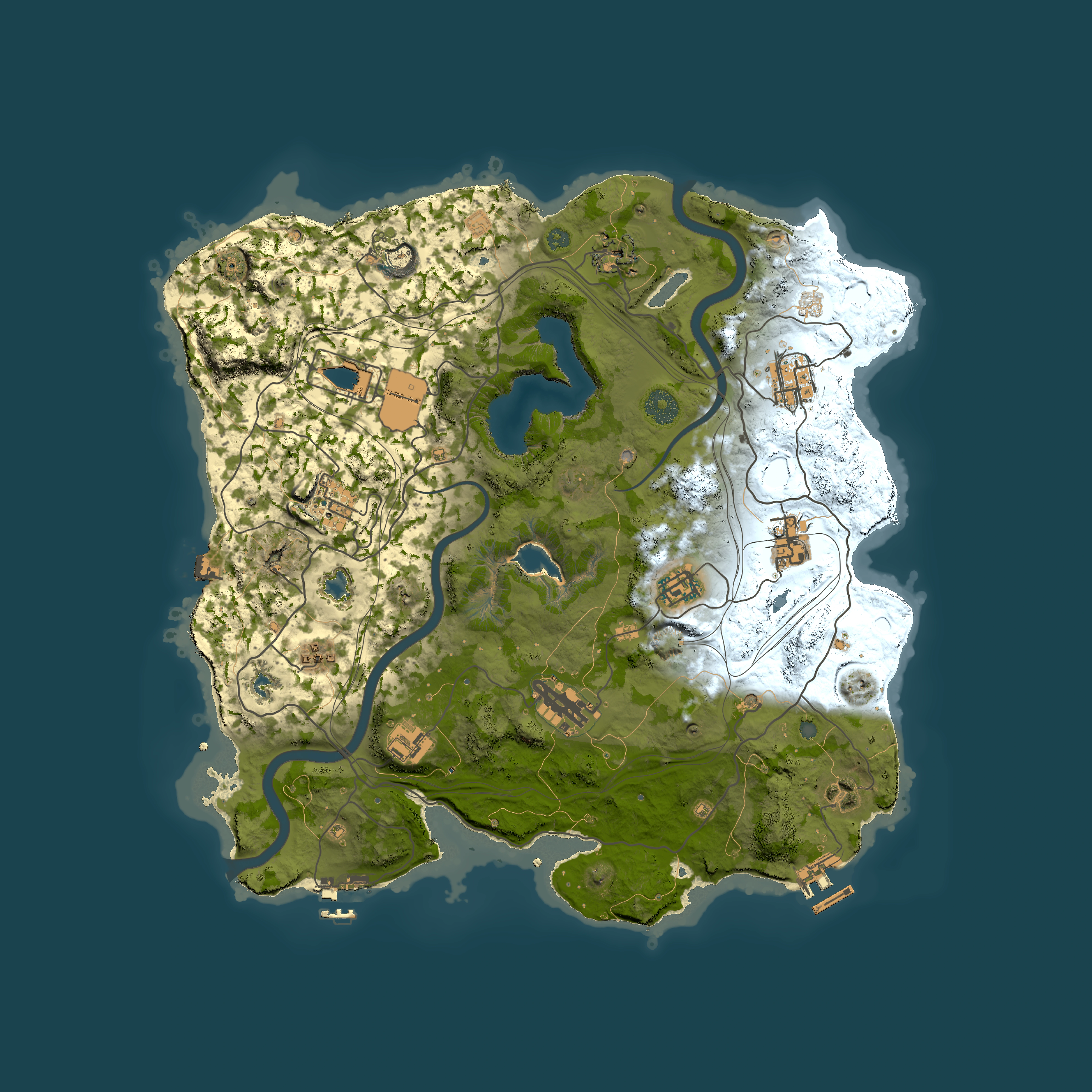 Full top-down render of Rust map seed 2097975878, 3750x3750m