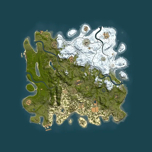 Rust map seed 0, 4250x4250m top-down preview