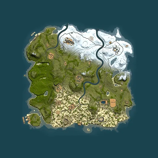Rust map seed 3768, 3600x3600m top-down preview