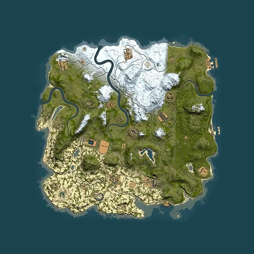 Rust map seed 1337, 4000x4000m top-down preview