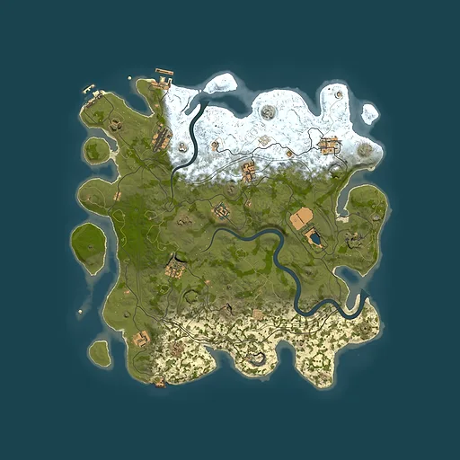 Rust map seed 1337, 4000x4000m top-down preview