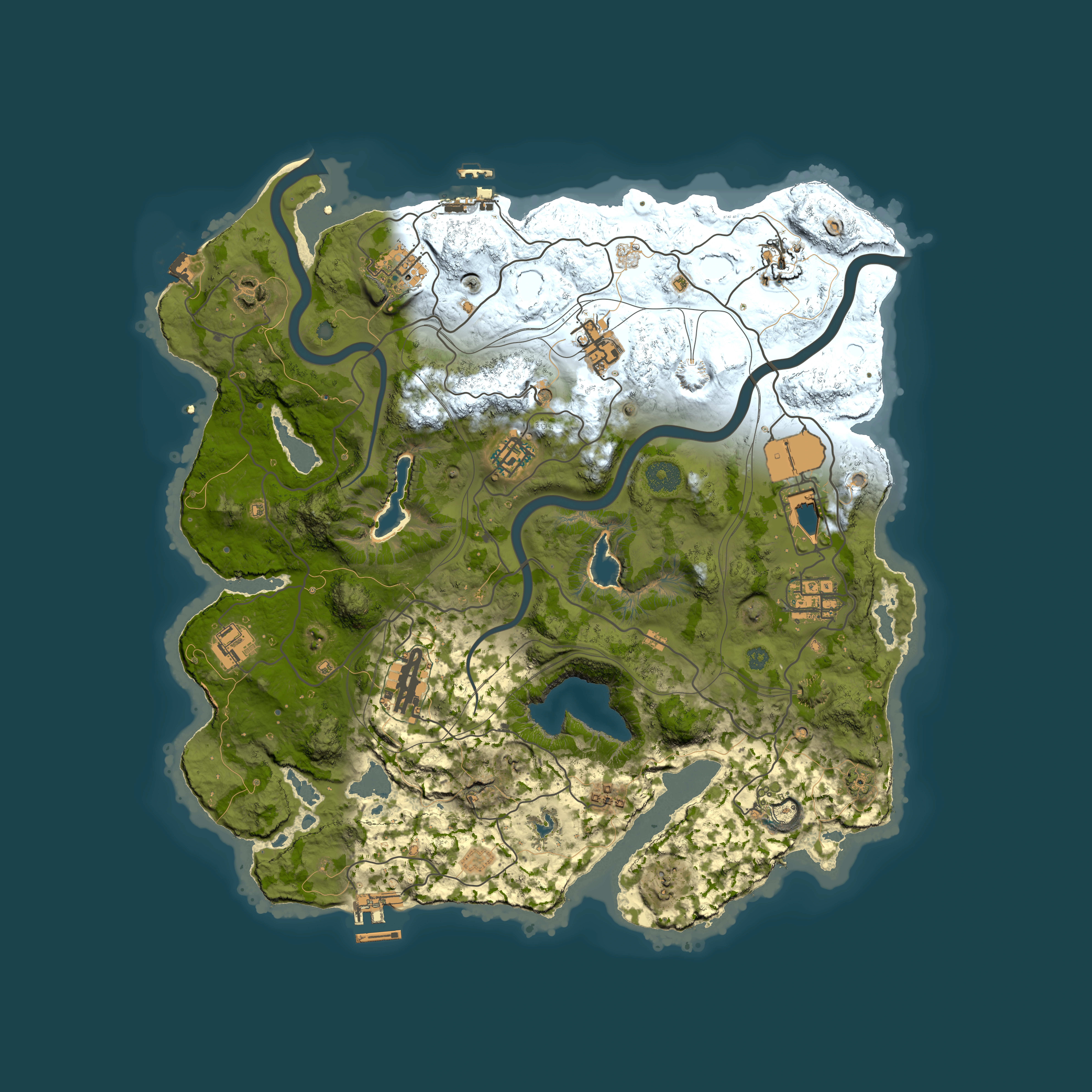 Full top-down render of Rust map seed 804233491, 3750x3750m