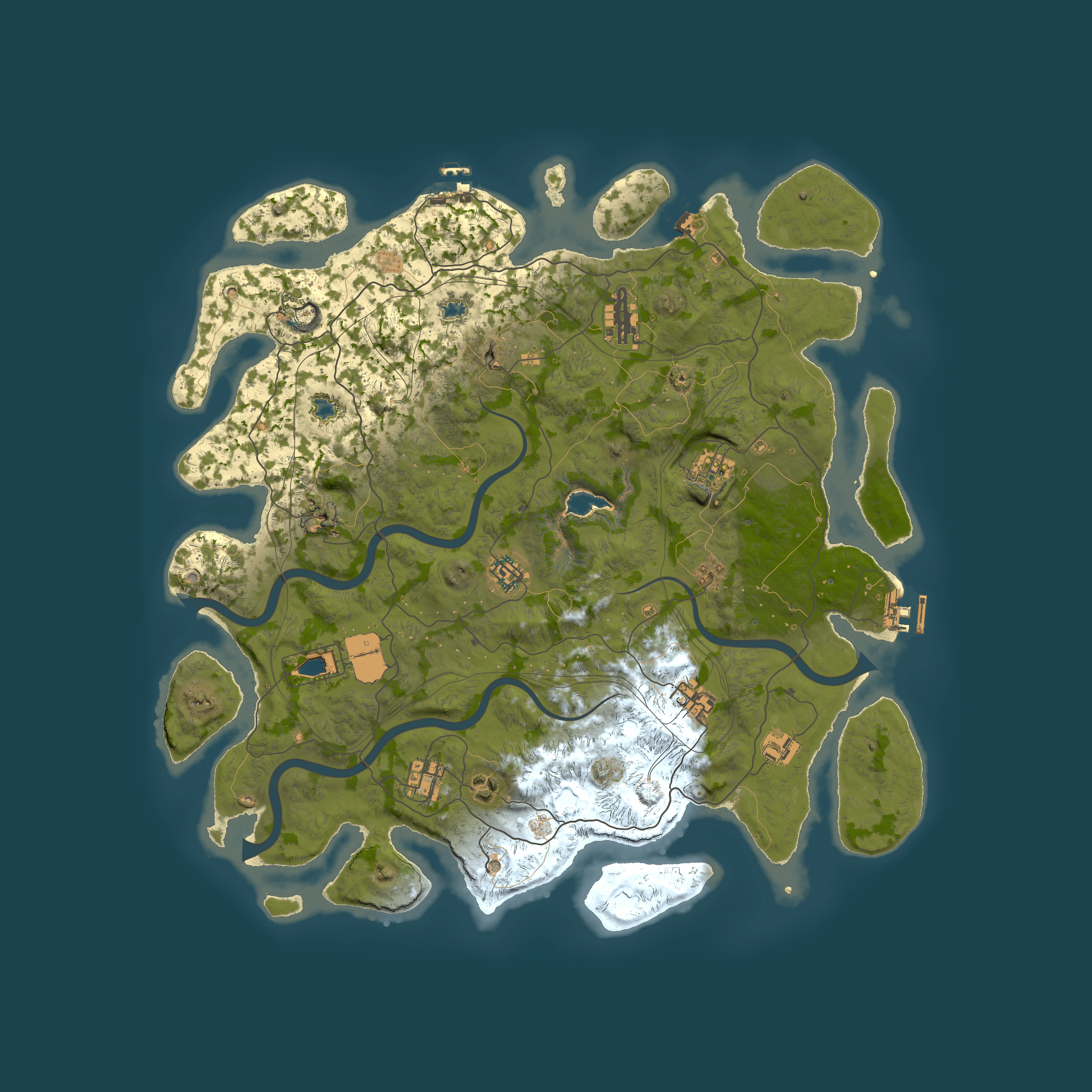 Full top-down render of Rust map seed 1337, 4500x4500m