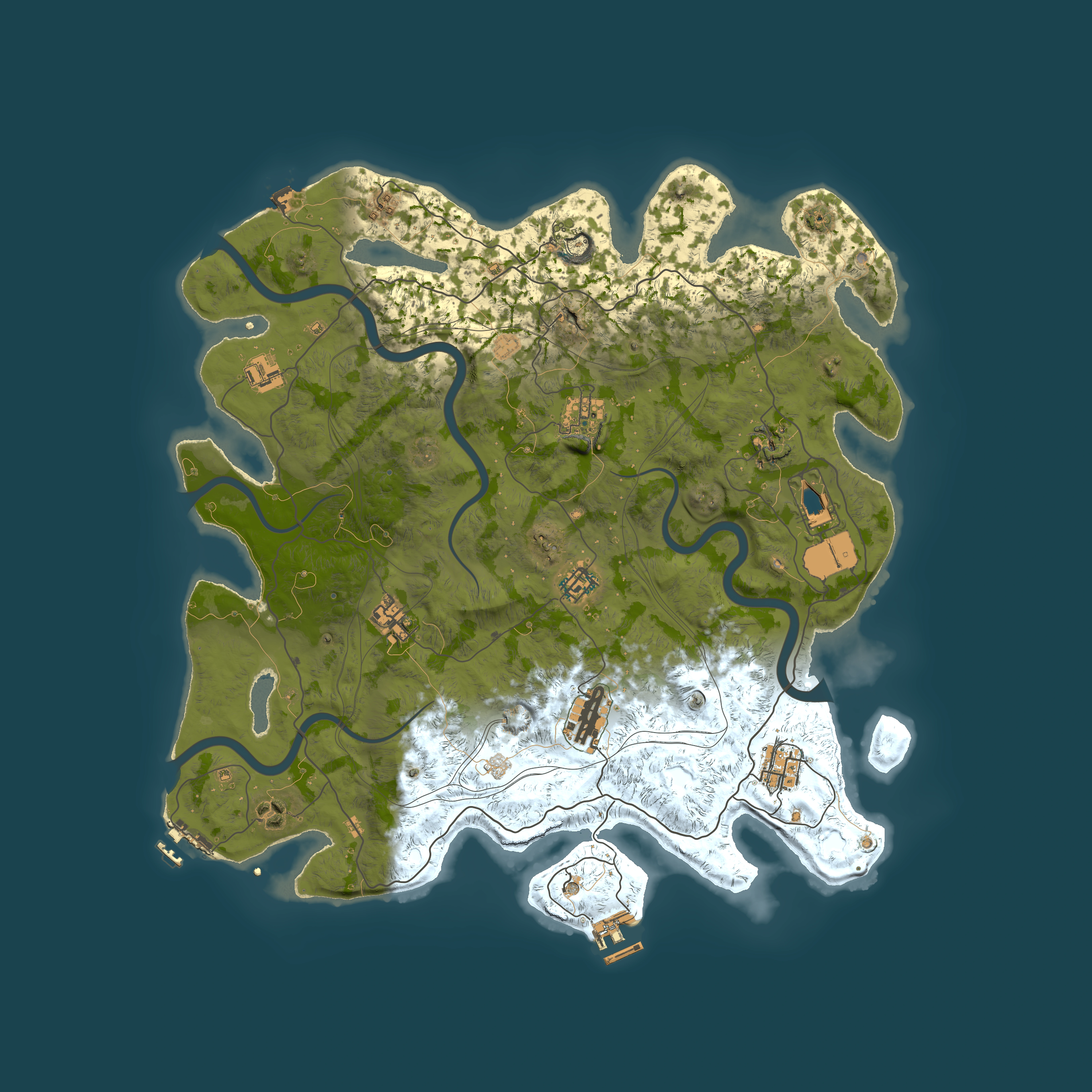 Full top-down render of Rust map seed 1112022, 4250x4250m