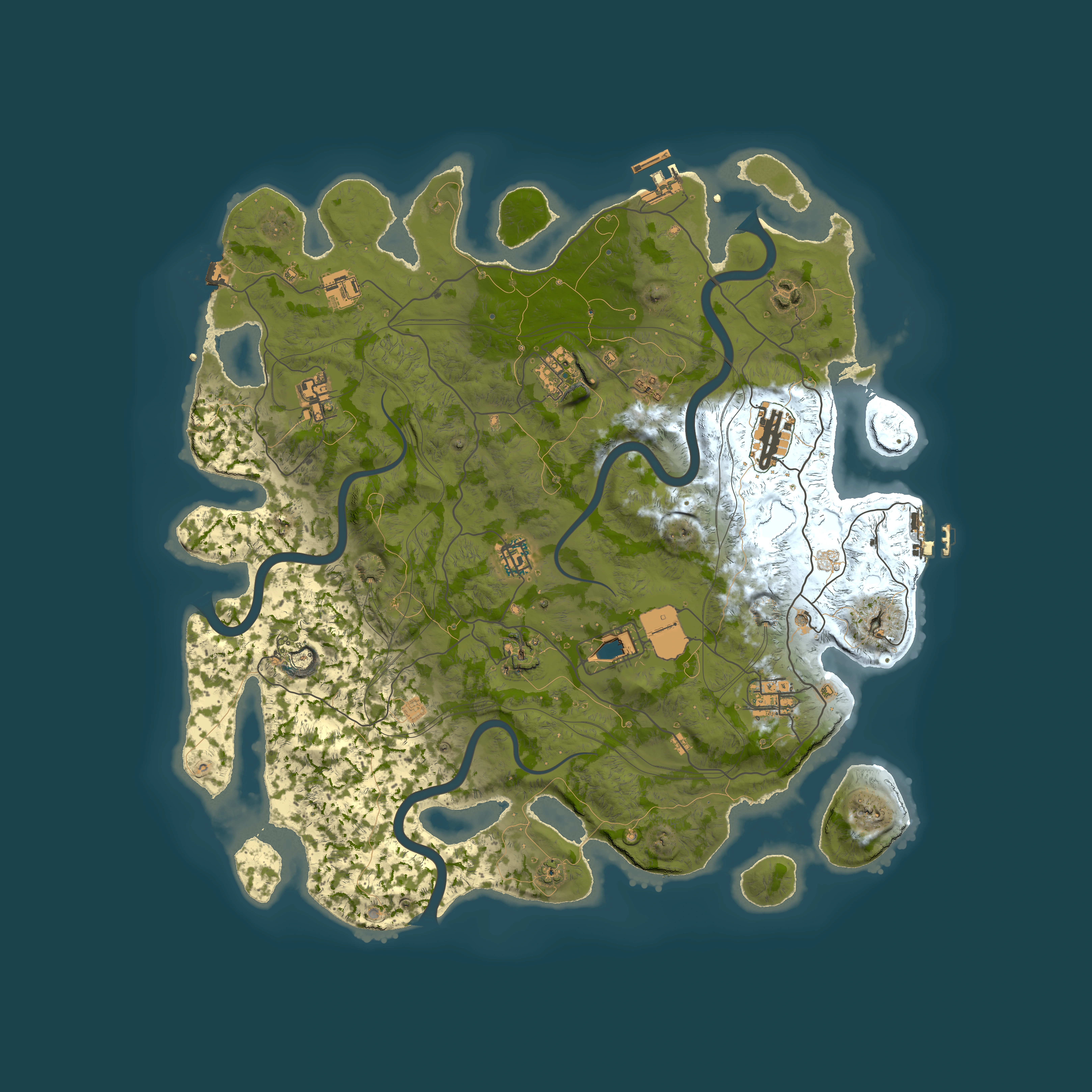 Full top-down render of Rust map seed 1337, 4250x4250m