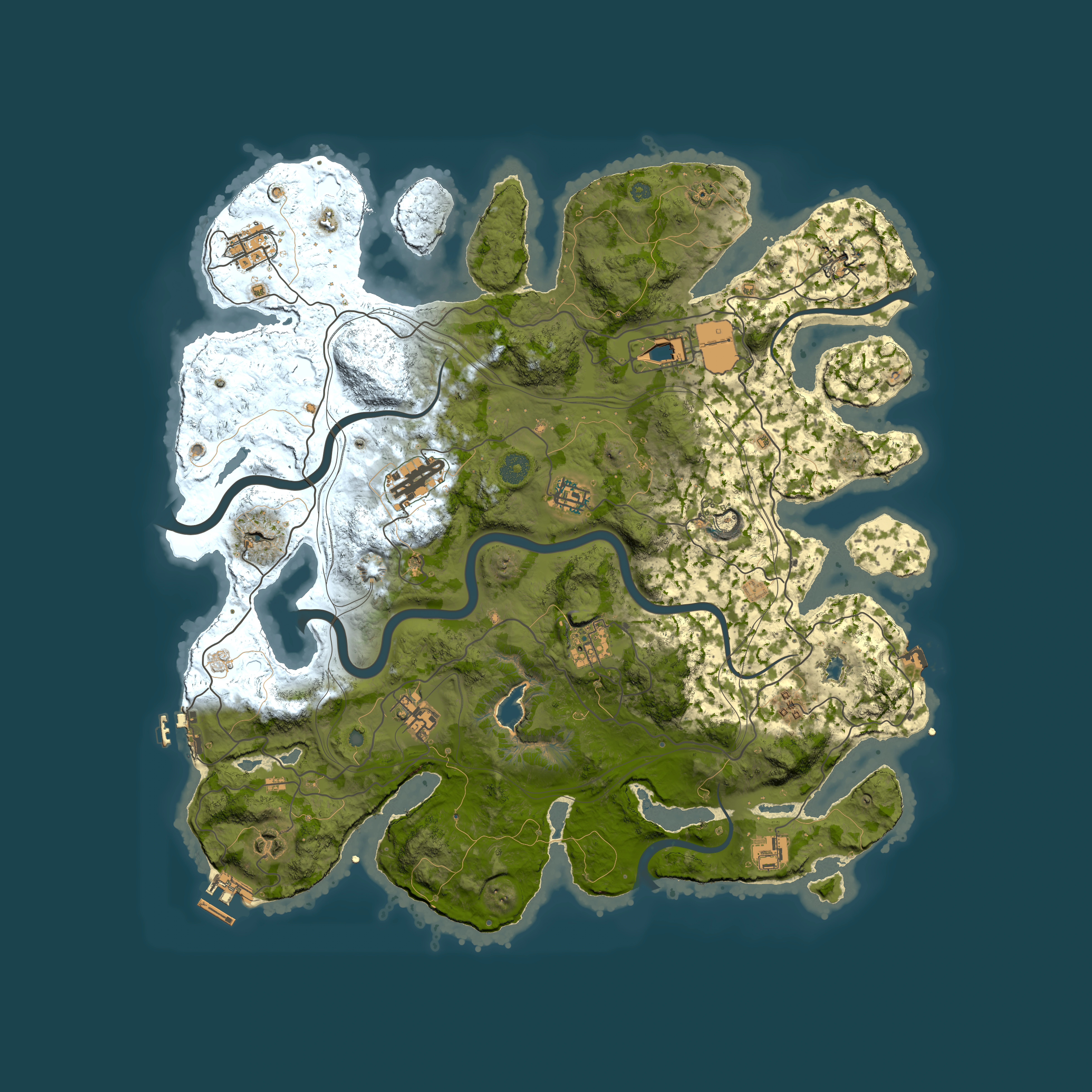 Full top-down render of Rust map seed 1337, 4250x4250m