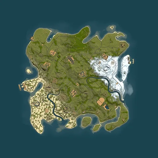 Rust map seed 1337, 4000x4000m top-down preview