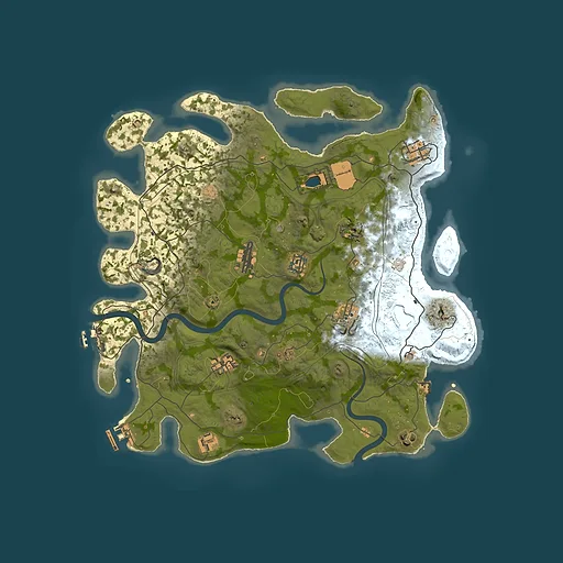 Rust map seed 1337, 4000x4000m top-down preview