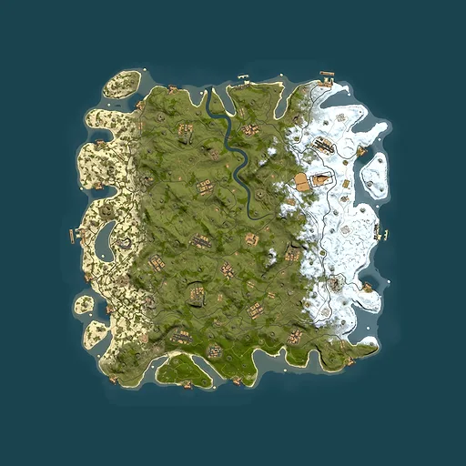 Rust map seed 1337, 5000x5000m top-down preview