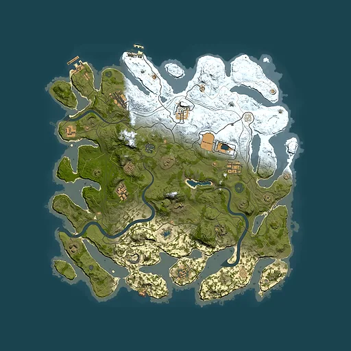 Rust map seed 1, 4200x4200m top-down preview