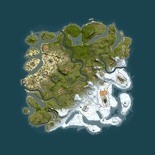 Rust map seed 1, 4200x4200m top-down preview