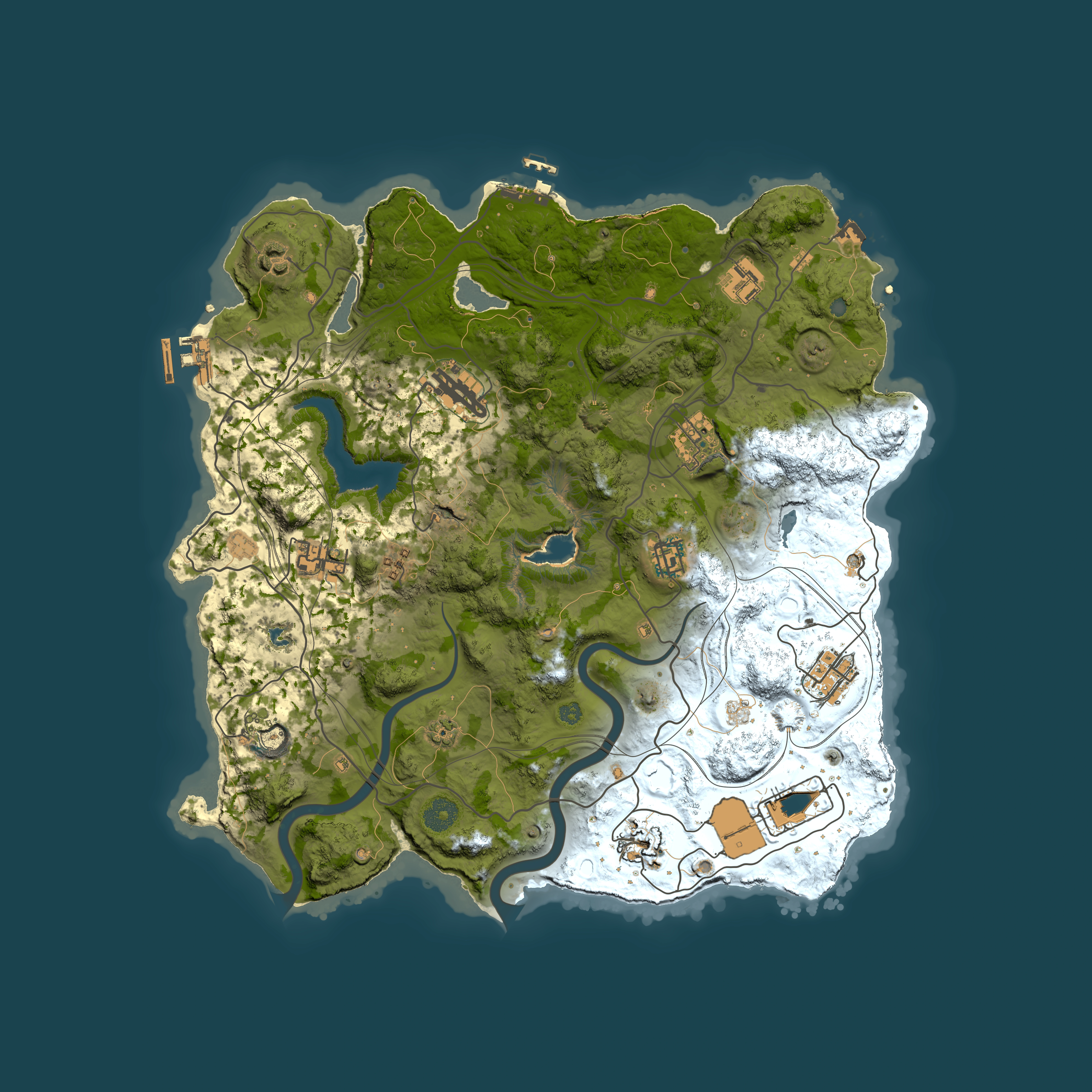Full top-down render of Rust map seed 1334294891, 3750x3750m
