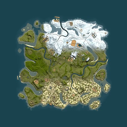 Rust map seed 1, 4200x4200m top-down preview