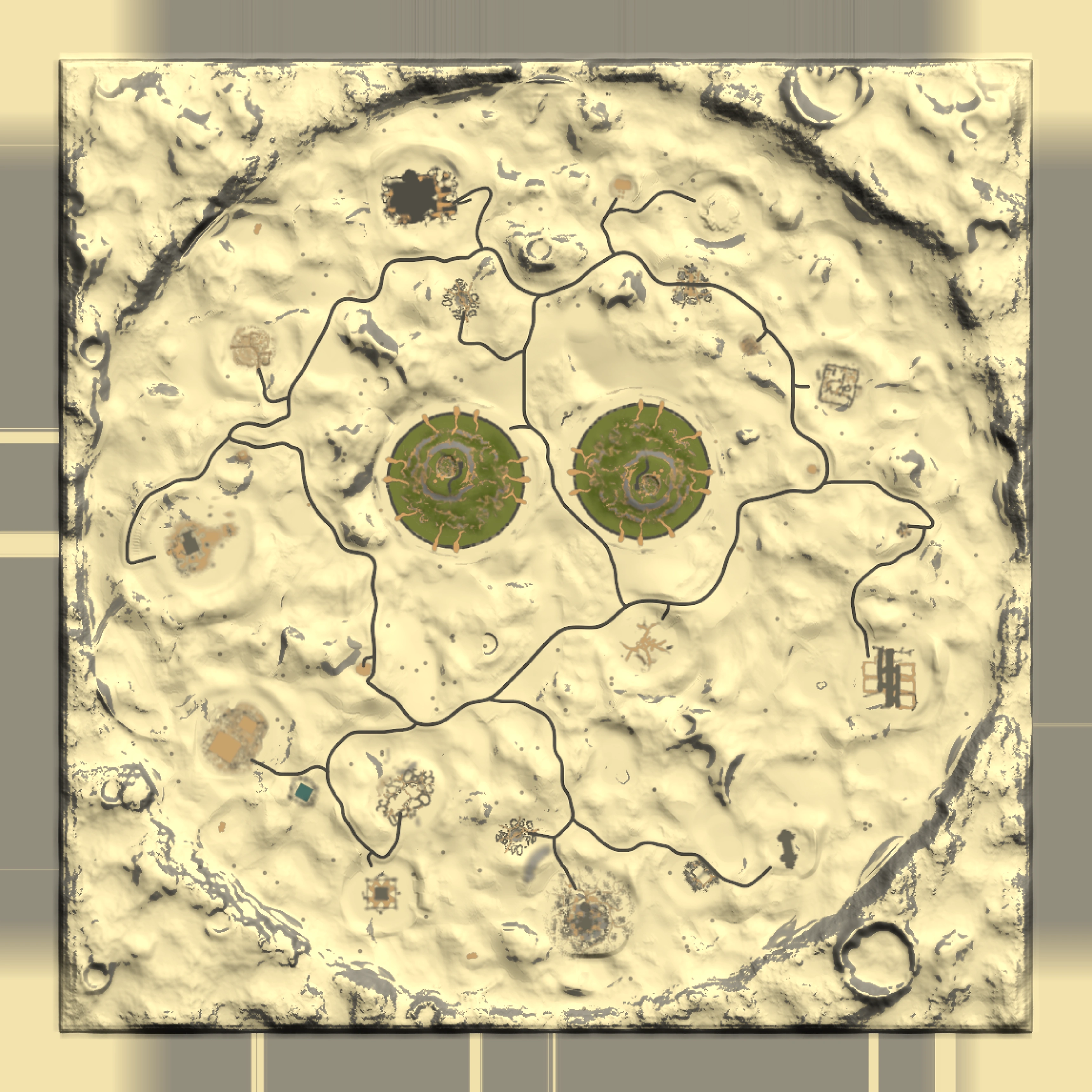 Full top-down render of Rust map seed 1337, 3000x3000m