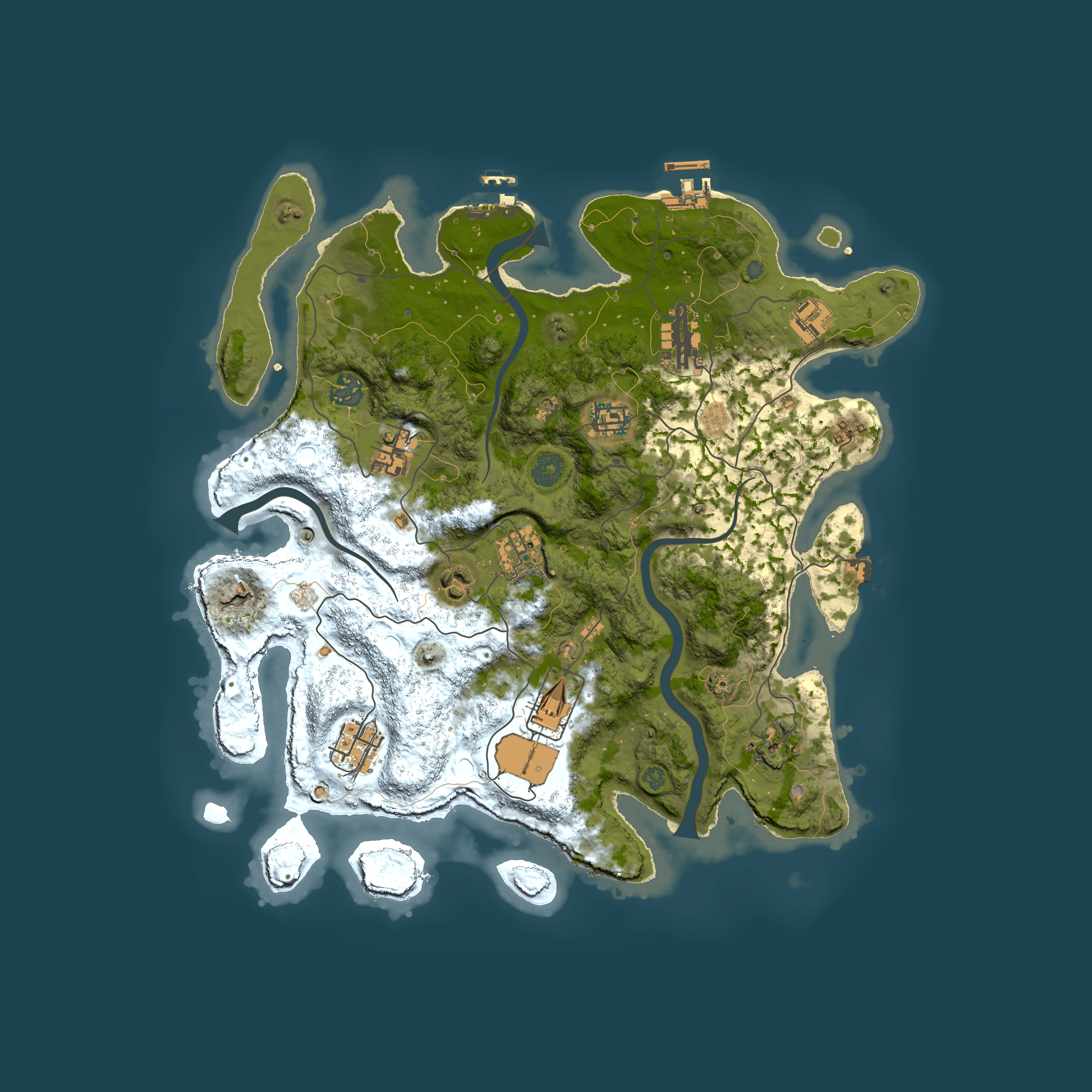 Full top-down render of Rust map seed 1085387935, 3750x3750m