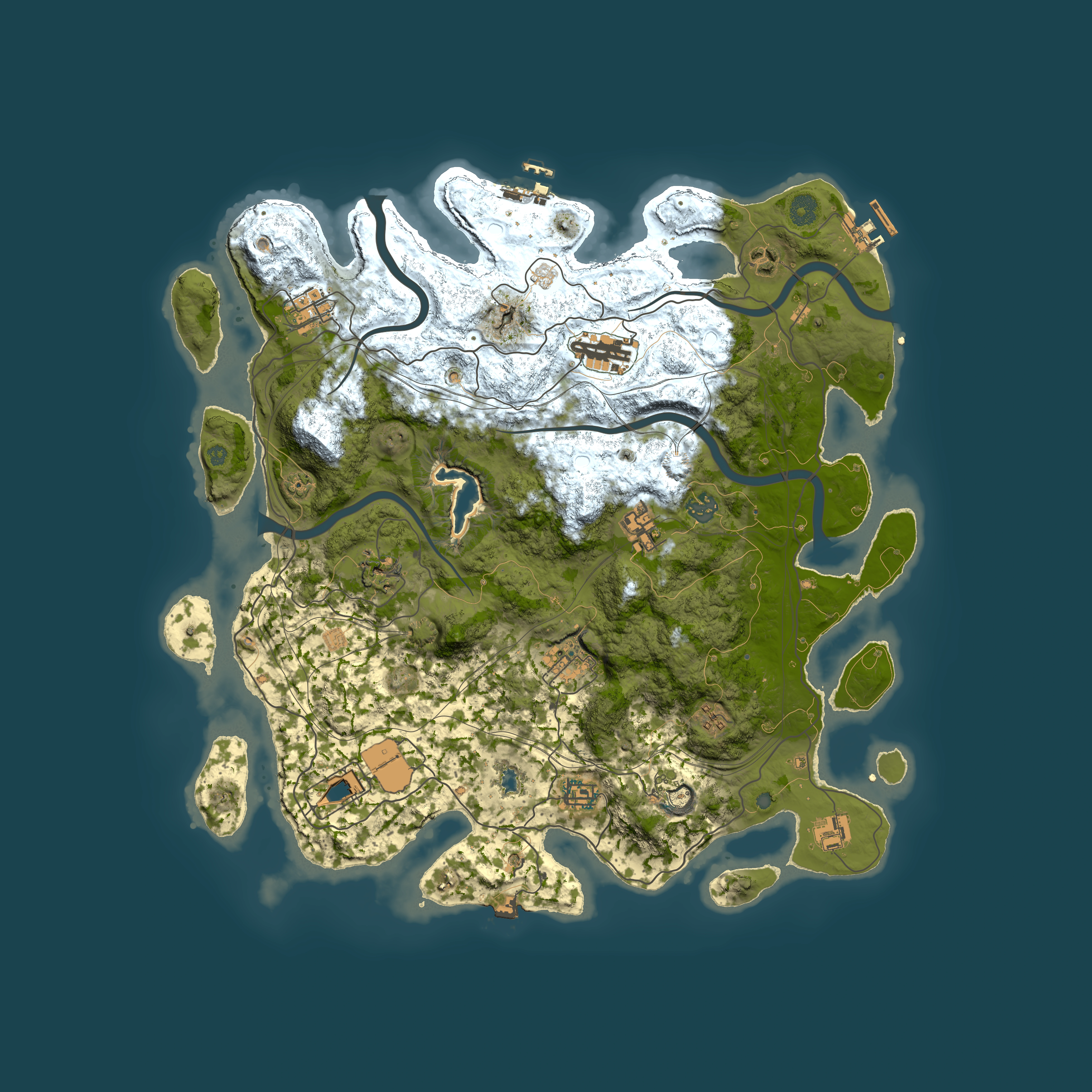 Full top-down render of Rust map seed 0, 4250x4250m