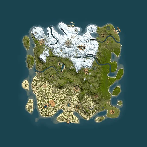 Rust map seed 0, 4250x4250m top-down preview