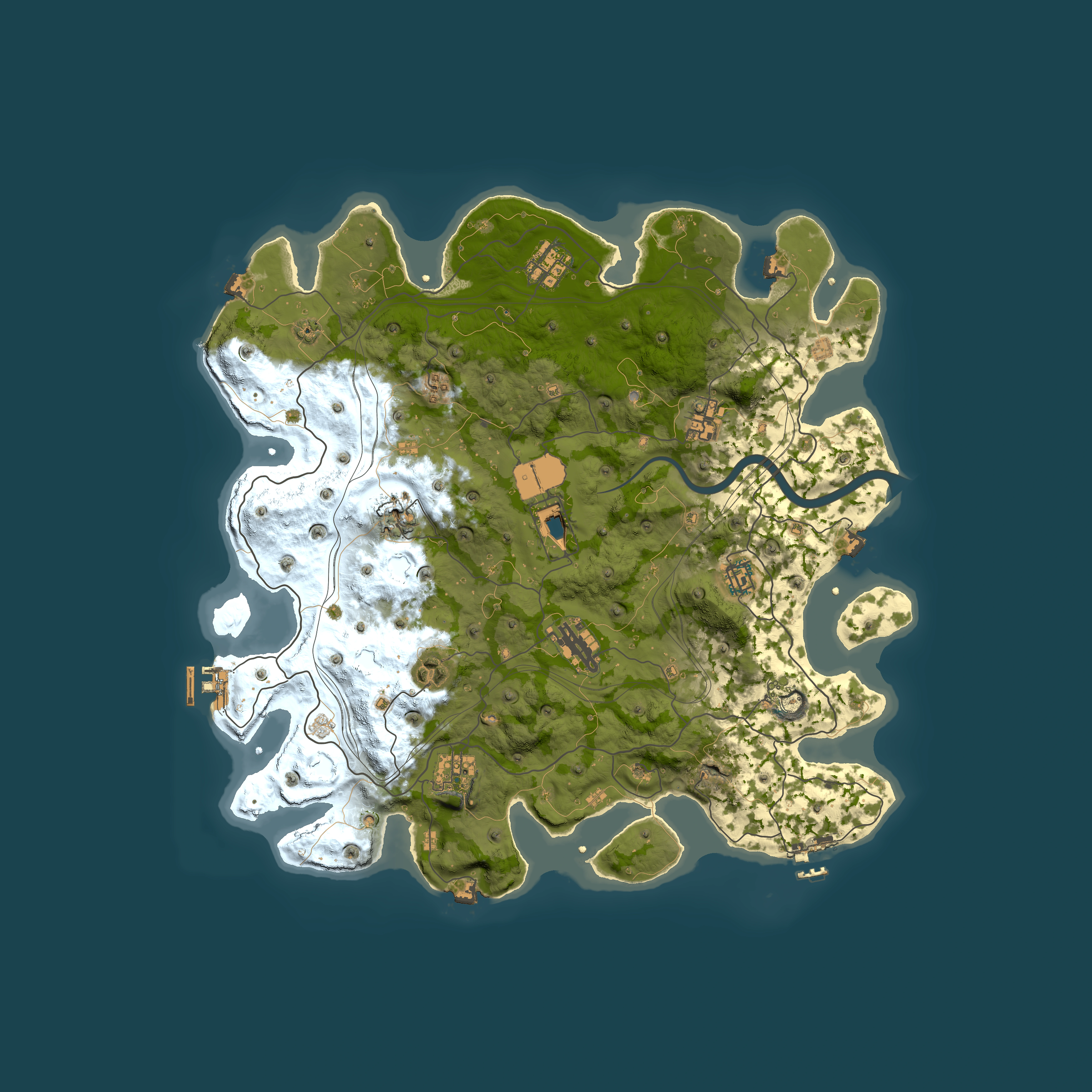 Full top-down render of Rust map seed 1337, 4100x4100m