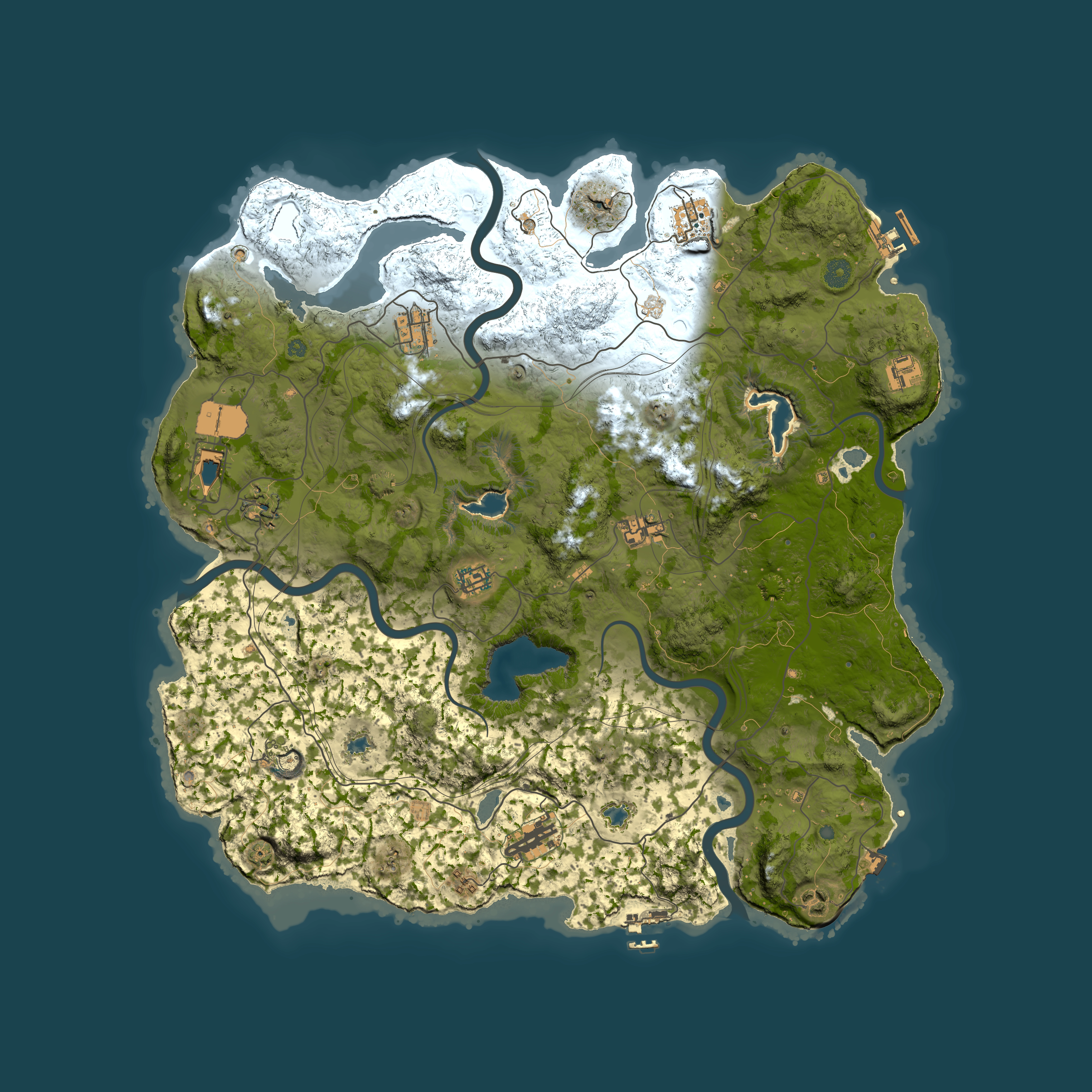Full top-down render of Rust map seed 1309257547, 4500x4500m