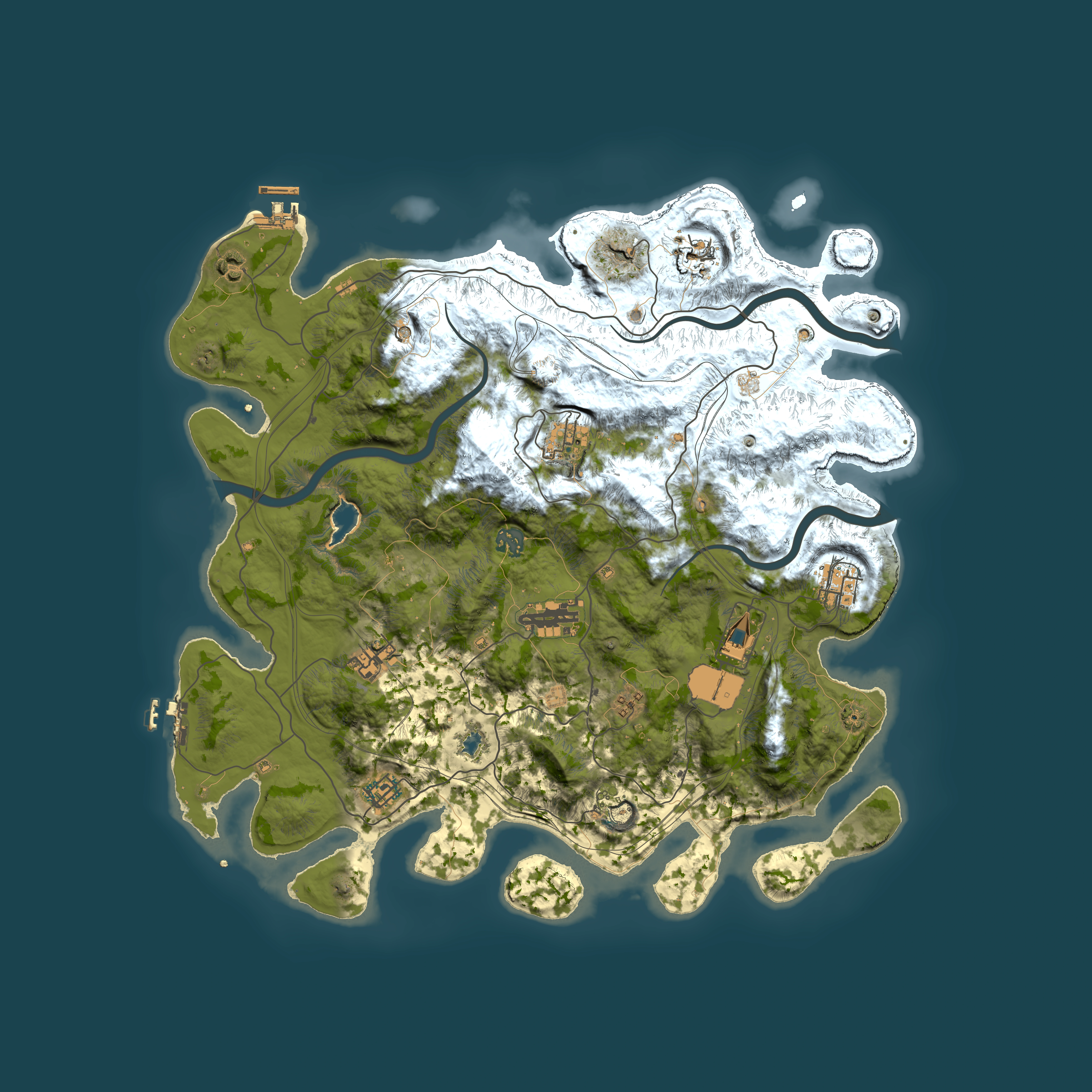 Full top-down render of Rust map seed 29082026, 4250x4250m