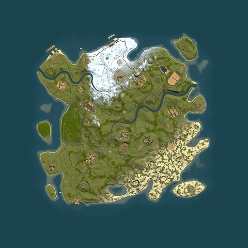 Rust map seed 1337, 4000x4000m top-down preview