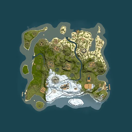 Rust map seed 0, 3500x3500m top-down preview