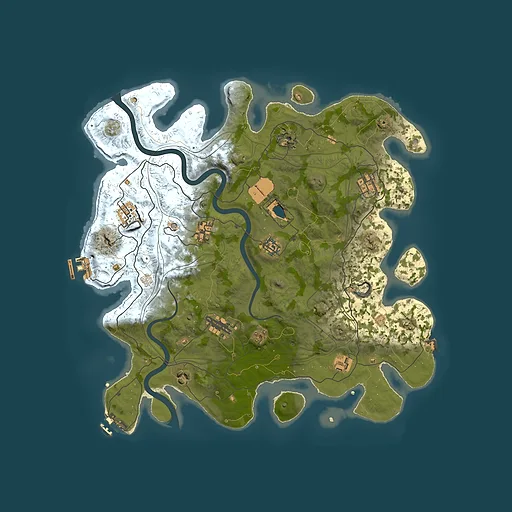 Rust map seed 1337, 4000x4000m top-down preview