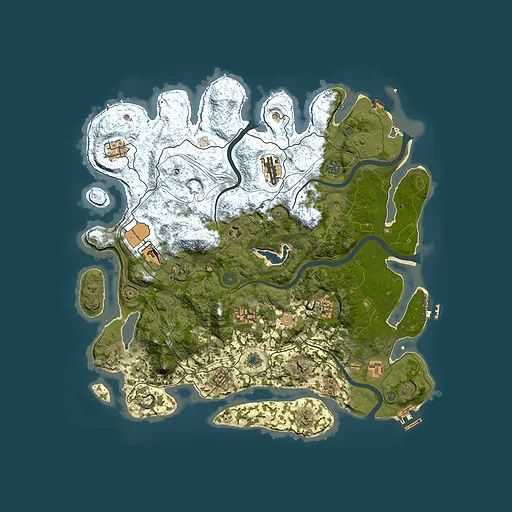 Rust map seed 0, 4250x4250m top-down preview
