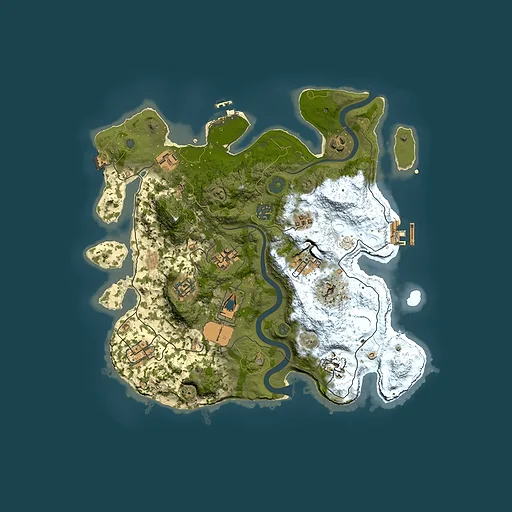 Rust map seed 0, 3500x3500m top-down preview