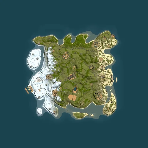 Rust map seed 1337, 3350x3350m top-down preview