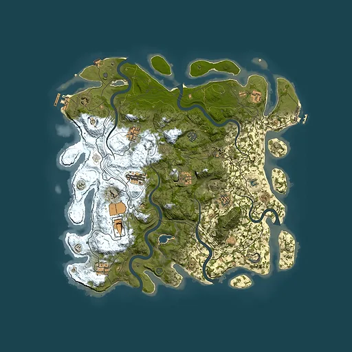 Rust map seed 0, 4250x4250m top-down preview