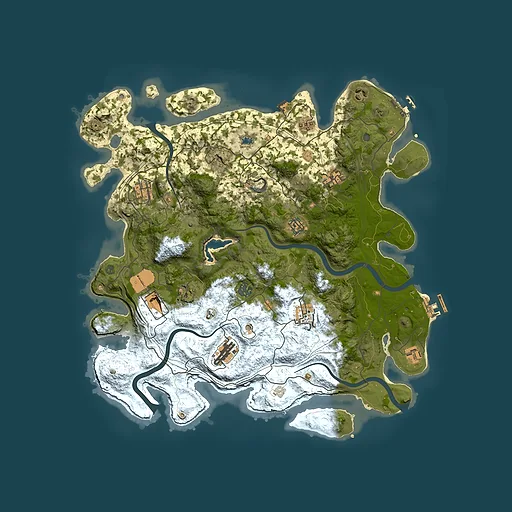 Rust map seed 0, 4250x4250m top-down preview