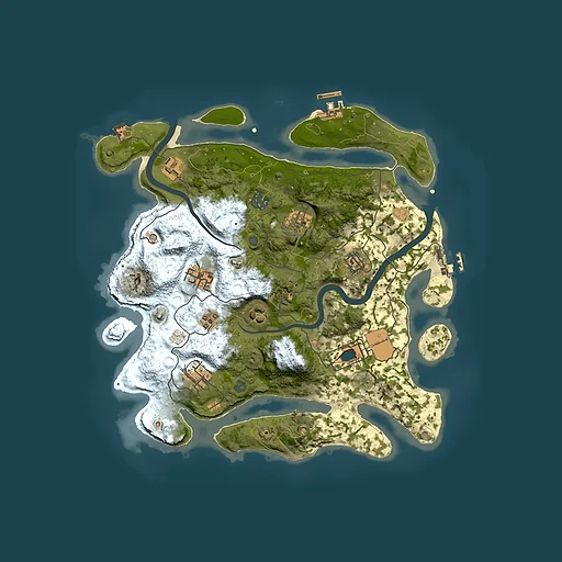 Rust map seed 0, 3500x3500m top-down preview