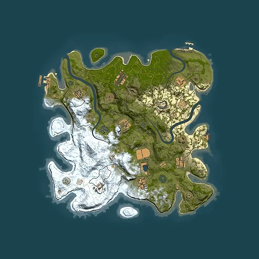 Rust map seed 0, 3700x3700m top-down preview