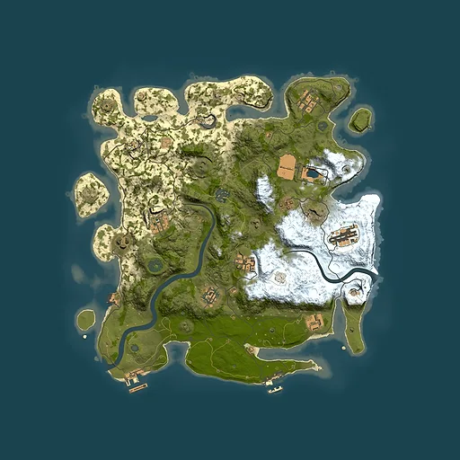 Rust map seed 0, 3750x3750m top-down preview