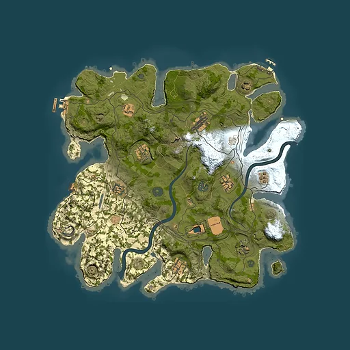 Rust map seed 1337, 3850x3850m top-down preview