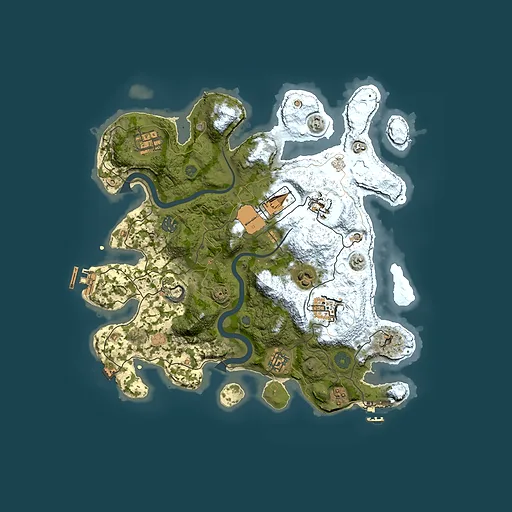 Rust map seed 0, 3500x3500m top-down preview