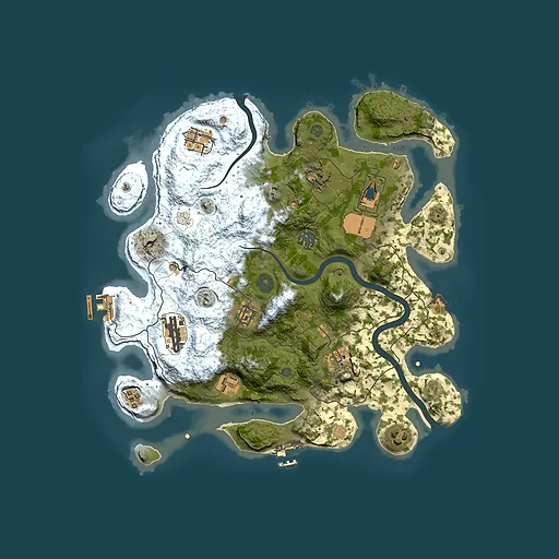 Rust map seed 0, 3500x3500m top-down preview