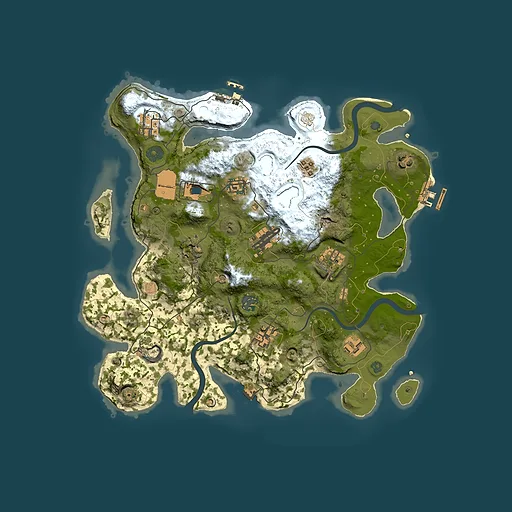 Rust map seed 0, 3500x3500m top-down preview